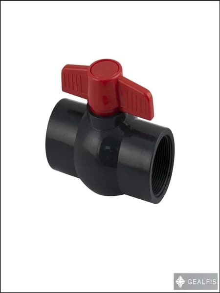 ТИТАН - Кран шаровый 1/2" м/м, ручка-бабочка, полипропиленовый, из АБС пластика серого цвета