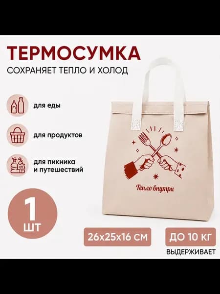 Термопакет для еды термосумка 1 шт из спанбонда