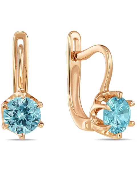 Серьги детские из красного золота с фианитами MIUZ Diamonds