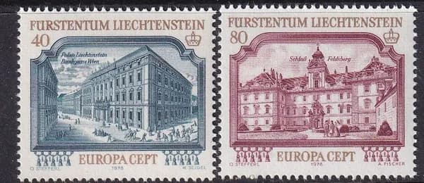 Лихтенштейн 1978 архитектура 2 марки