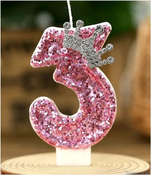 Свечи для торта цифра 3, 7 см, 1 шт