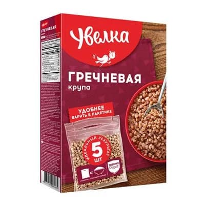 Крупа гречневая Увелка ядрица в пакетах для варки 5шт*80гр