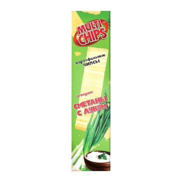 Картофельные чипсы Multichips пласт Сметана и Лук 100г