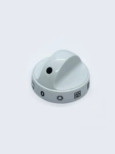 Ручка белая для газовой плиты и духовки (D-45mm, H-27mm, посадка D-6x4mm)