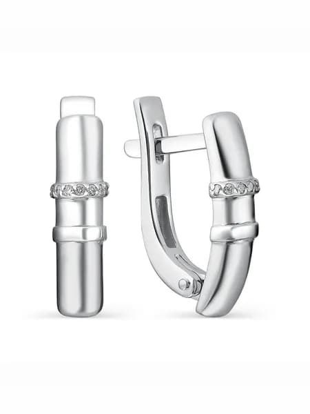 Серьги женские серебро с бриллиантами Novel Jewelry
