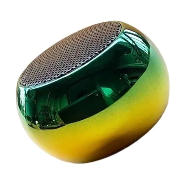 Портативный маленький стальной пушечный металлический сабвуфер Bluetooth-динамик-Золотисто-зеленый
