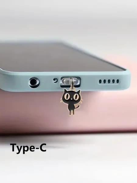 Заглушка для телефона Котик металл TYPE-C