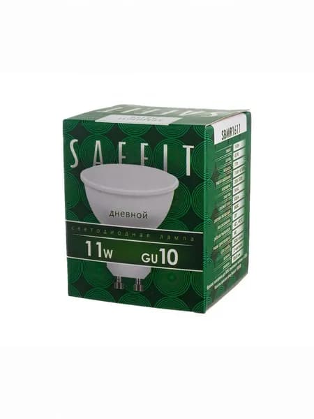 Лампочка светодиодная GU10 11W 6400K MR16 дневной белый свет, Saffit SBMR1611