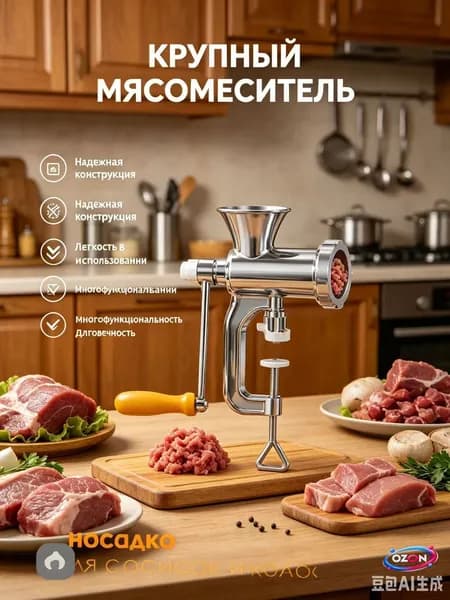 ACDANC Ручная мясорубка из нержавеющей стали с креплением на стол, многофункциональная, для колбас и овощей