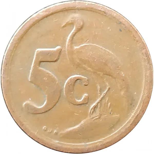 5 центов 1993 ЮАР из оборота