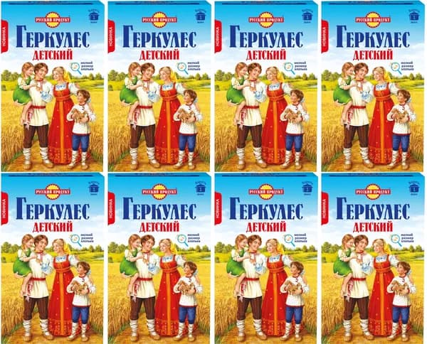 Хлопья Русский Продукт Геркулес Детский, комплект: 8 упаковок по 350 г