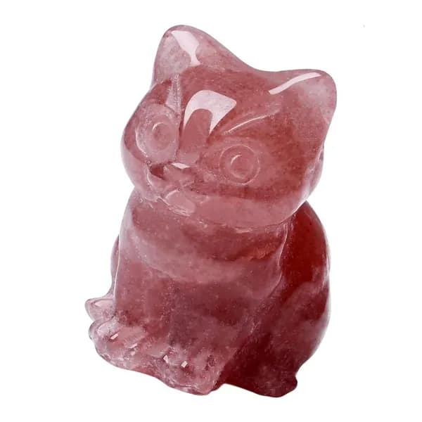 Фигурки котов из натуральных камней, резные статуэтки котят, универсальный подарок, - арбуз красный