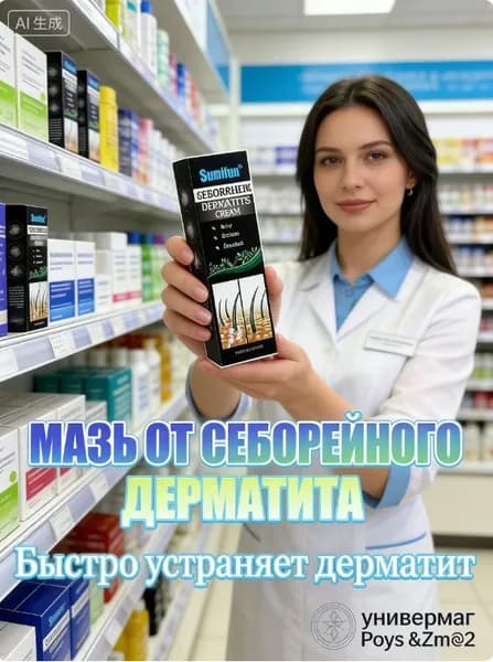 Мазь от дерматита, лечит себорейный дерматит, предотвращает жирность волос, шелушение, снимает зуд / 20 г
