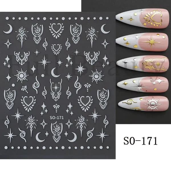 Минималистичные черно-белые цветочные наклейки для ногтей flower self nail art designs