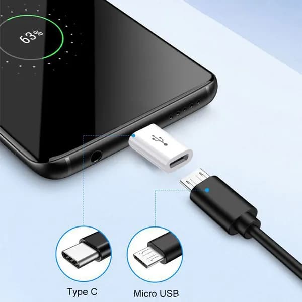 Type - c Конвертер Android, быстрая зарядка, белый