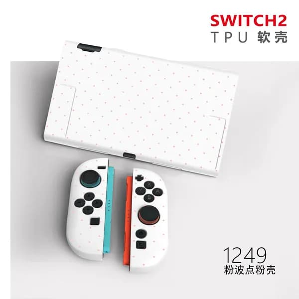 Подходит для чехла Switch 2 с синим горошком, жесткого чехла, защитного чехла для Switch 2 поколения, матового чехла.