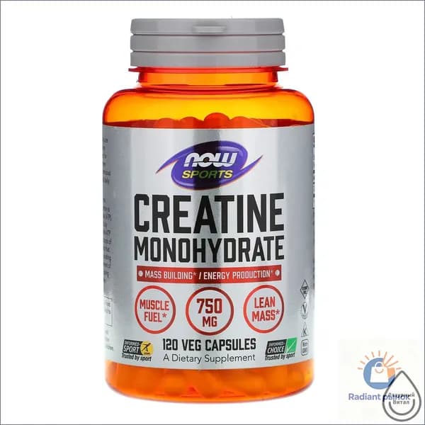 Креатин моногидрат NOW Creatine Monohydrate 750 мг 120 растительных капсул