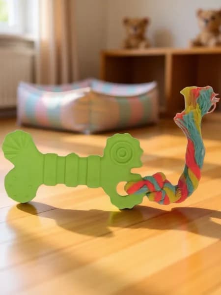 Игрушка для собаки - косточка с канатом, зеленая