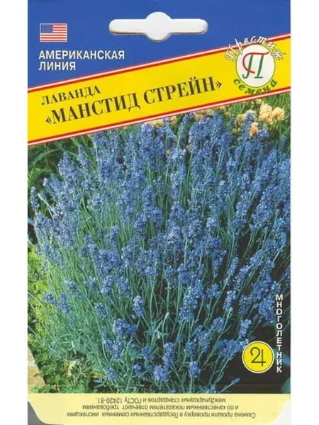Лаванда Манстид Стрейн 0,01 г, полукустарниц до 30 см, нежный аромат, хороши в композициях