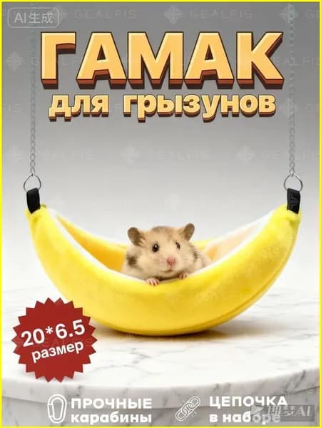 Гамак домик для крыс грызунов банан 20 см