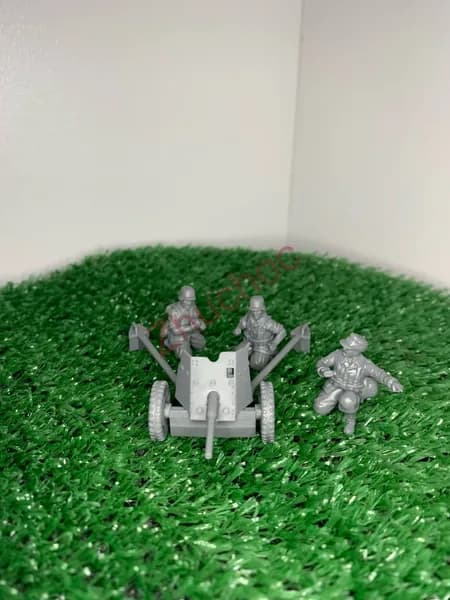 37-мм противотанковая пушка PaK 35/36 + расчет (3 фигурки) Масштаб 1/56 (28 мм) Германия ВМВ