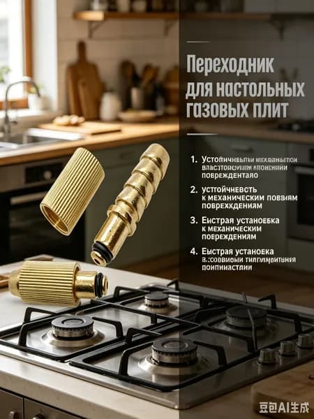 TechFitting Газовый штуцер с резьбой, 1 шт, из качественной латуни, универсальный размер, для подключения газового оборудования в быту