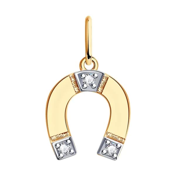 Золотая подвеска Символ года DIAMANT-ONLINE с цирконием 585 пробы