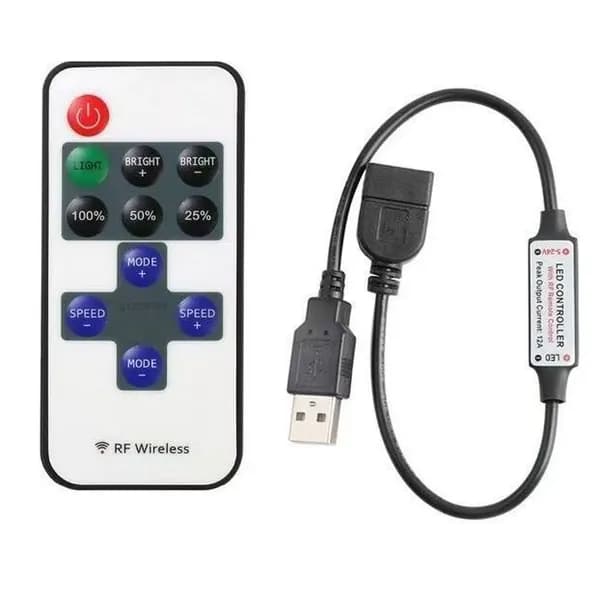 USB диммер для одноцветной светодиодной USB-ленты 5V, с беспроводным RF-пультом управления, бренд DLED