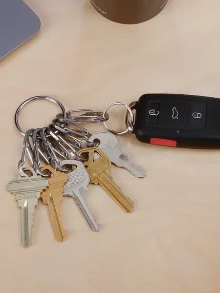 Брелок-кольцо для ключей KeyRing Steel с карабинами