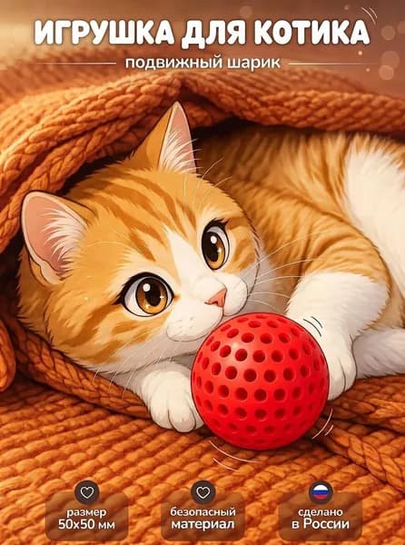 Игрушечный шарик для кошек и собак с подвижным шуршащим мячиком внутри, 3D-печать, ABS-пластик, 1 шт.