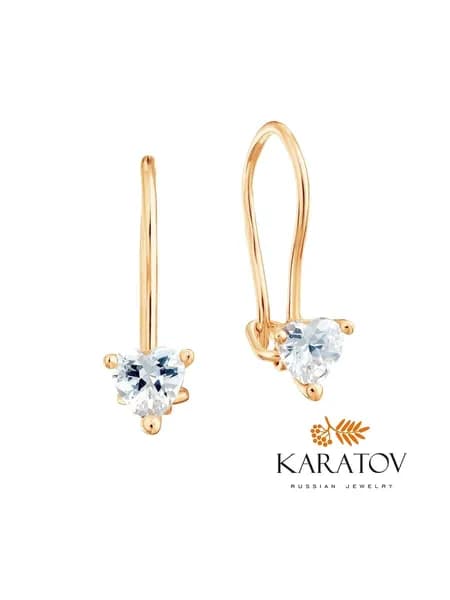Серьги детские золотые 585 пробы, KARATOV