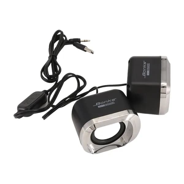 Проводные стереоколонки USB 2.0 для ноутбука/ПК, мини-динамики 3,5 мм AUX с питанием от USB, цвет черный