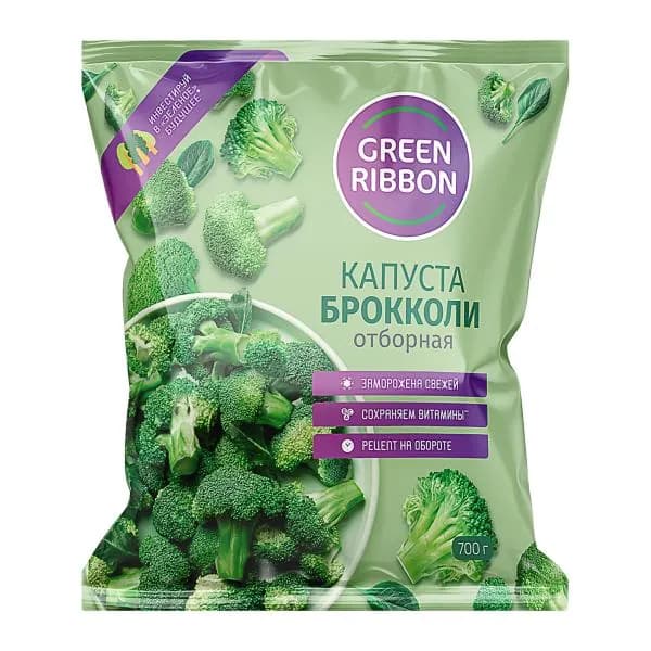 Брокколи Green Ribbon соцветиями быстрозамороженная 700г