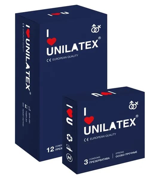 Презерватив Unilatex Extra Strong усиленный, латекс, телесный, 12+3 шт
