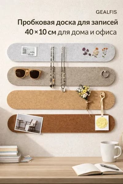 GEALFIS пробковая доска для записей мини-доска из пробки 40 10 см для дома и офиса