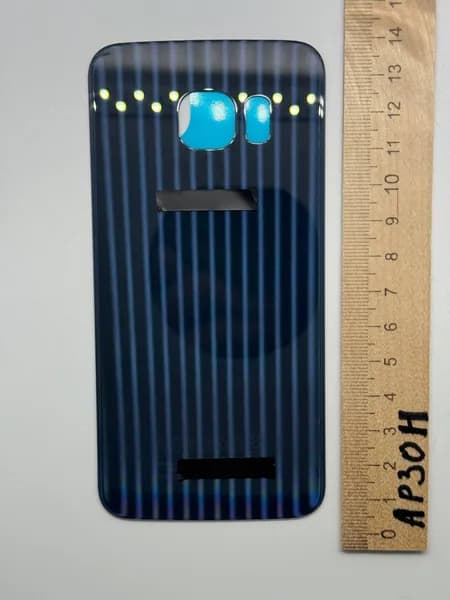 Задняя крышка для Samsung G925 Galaxy S6 Edge (Синяя) Стекло