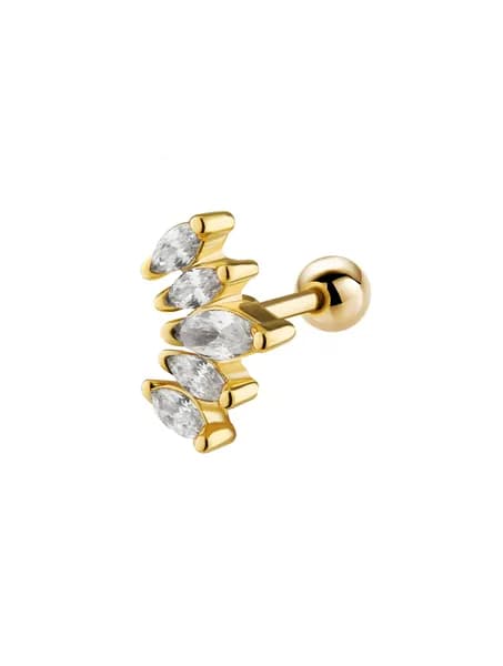 Серьга из серебра для пирсинга хряща, конч Корона