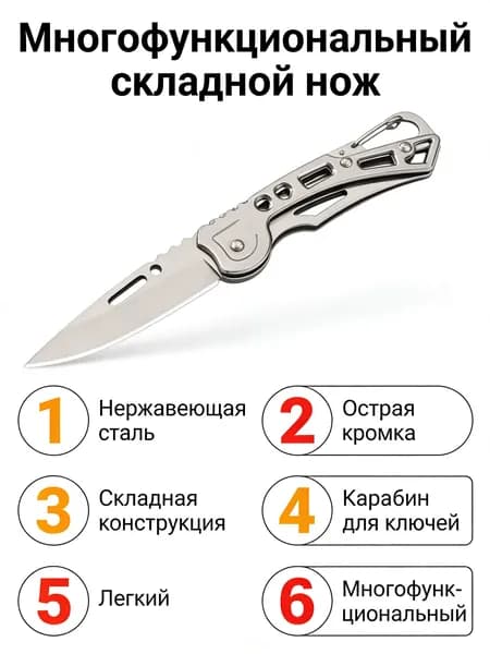 Нож десертный Mini Folding Knife Group 1 предм. серебристый