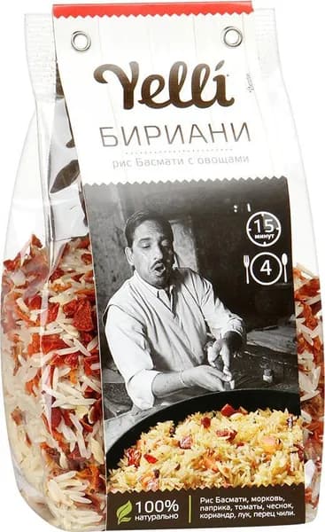 Бириани Yelli рис Басмати с овощами 250 г