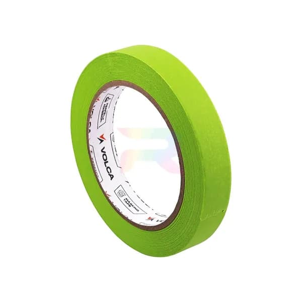 Маскировочная малярная лента Volca Green 18 мм. 40 м. термостойкость до 90 C