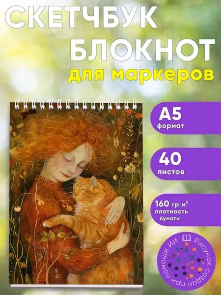 Скетчбук Я и мой кот, А5
