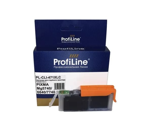 Струйный картридж CLI-471 XLC для принтеров Canon PIXMA MG5740/MG6840/MG7740/TS5040/TS6040/TS8040/TS9040 с чернилами на водной основе Cyan 10,8 мл ProfiLine