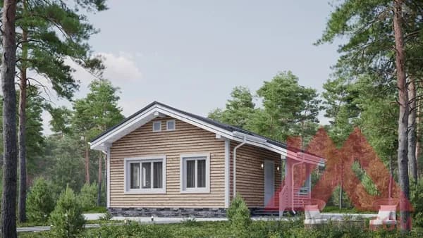 Архитектурное решение каркасного дома "Родник" 6*6, 30 кв.м.