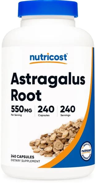 Nutricost Astragalus Capsules 550 мг, 240 вегетарианских капсул - без ГМО и без глютена