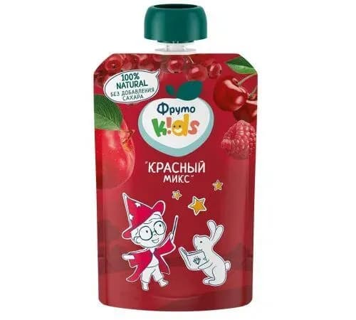 Пюре ФрутоKids Красный микс 90г. 12 пачек
