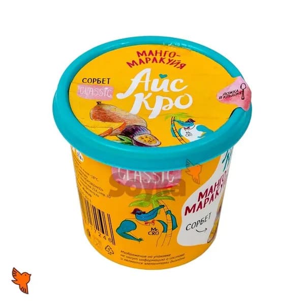 Сорбет веганский Манго + Маракуйя Айскро, 75г