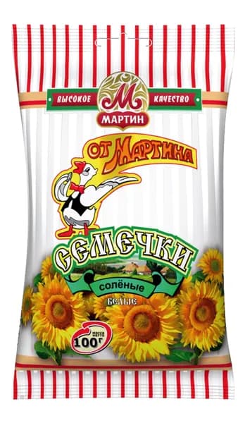 Семечки ОТ МАРТИНА белые соленые, 100 г - 10 штук