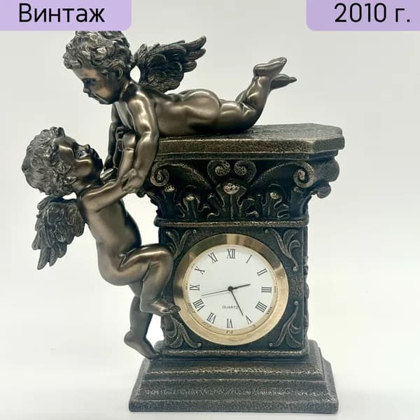 Настольные часы Два ангела Veronese полистоун Тайвань 2000-2020 гг