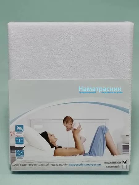 Наматрасник 90x200см Terry (На резинках по углам. Микромахра. Хлопок/Полиэстер)