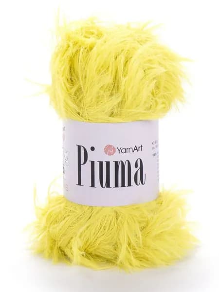 Пряжа Piuma YarnArt - 4418 (желтый) уп. 1 моток, 100% полиэстер, (50г, 100м) нитки для ручного вязания